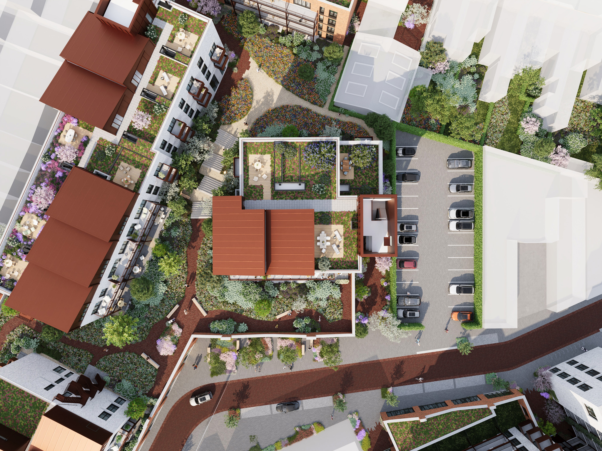 Nieuwbouw The Tanner Exterieur Droneview Daktuin